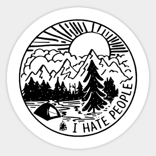 I Hate People Mountain Sticker